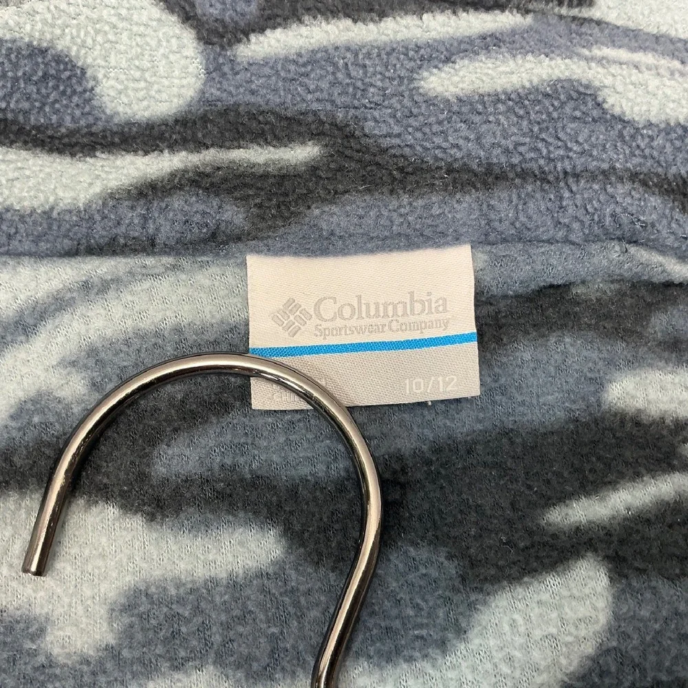 Columbia Fleece Jacket Camo Full Zip Pockets Warm Blue Kids Size 10/12‎